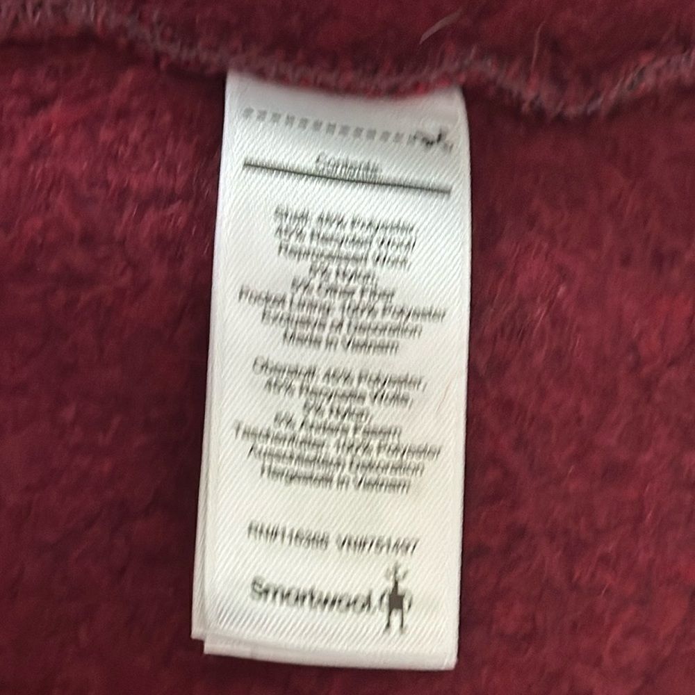 Smartwool M Zip Front, Hooded Jacket Burgundy Red… - image 6